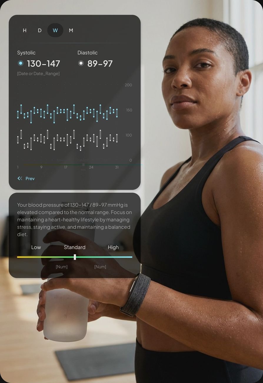 Hume-Band-App zeigt ein sinkendes biologisches Alter im Zeitverlauf